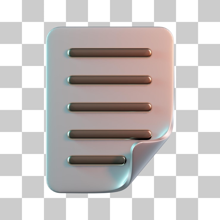 PSD icono 3d de hoja de documento