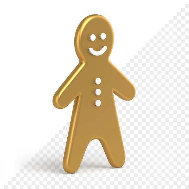 PSD icono 3d de hombre de navidad de pan de jengibre