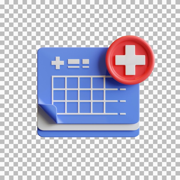 Icono 3d de horario aislado