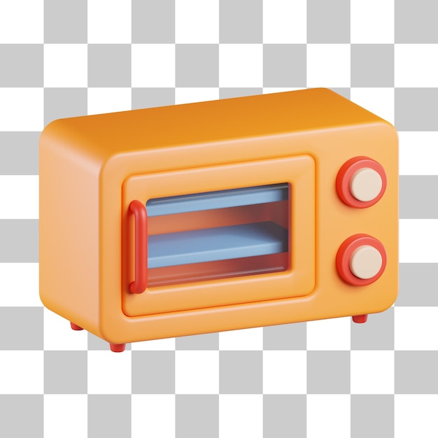 PSD icono 3d del horno de microondas