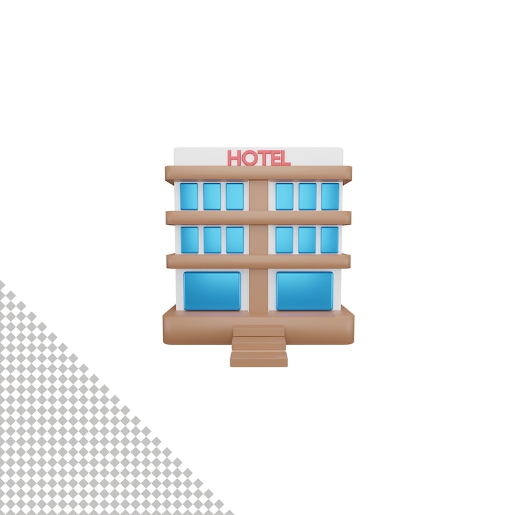 PSD icono 3d del hotel