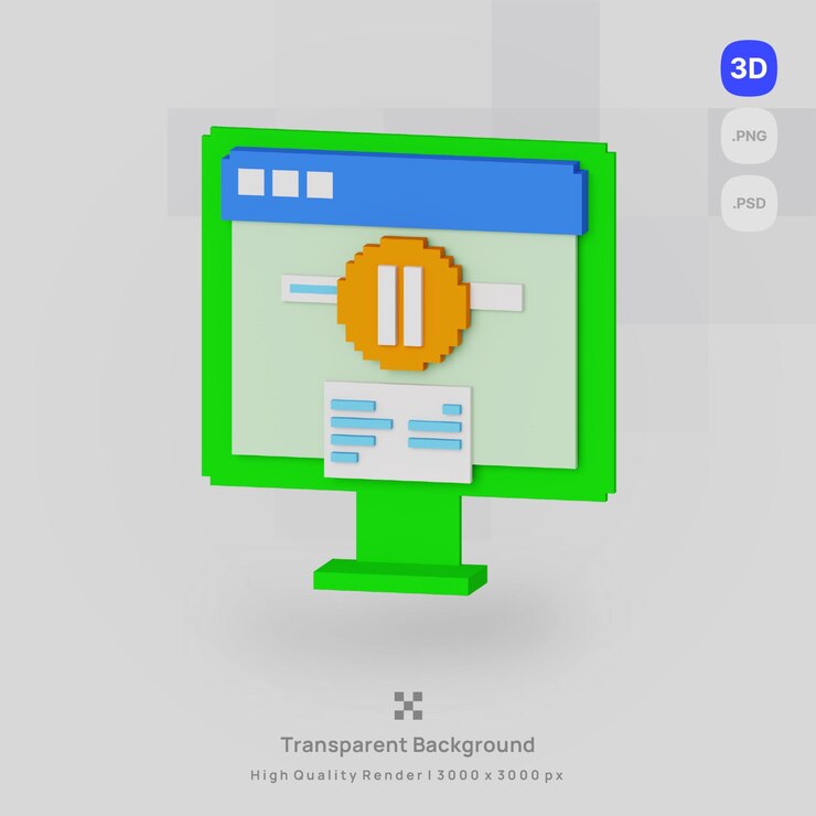PSD icono 3d icono de concepto de ilustración de voxel de seguridad de internet