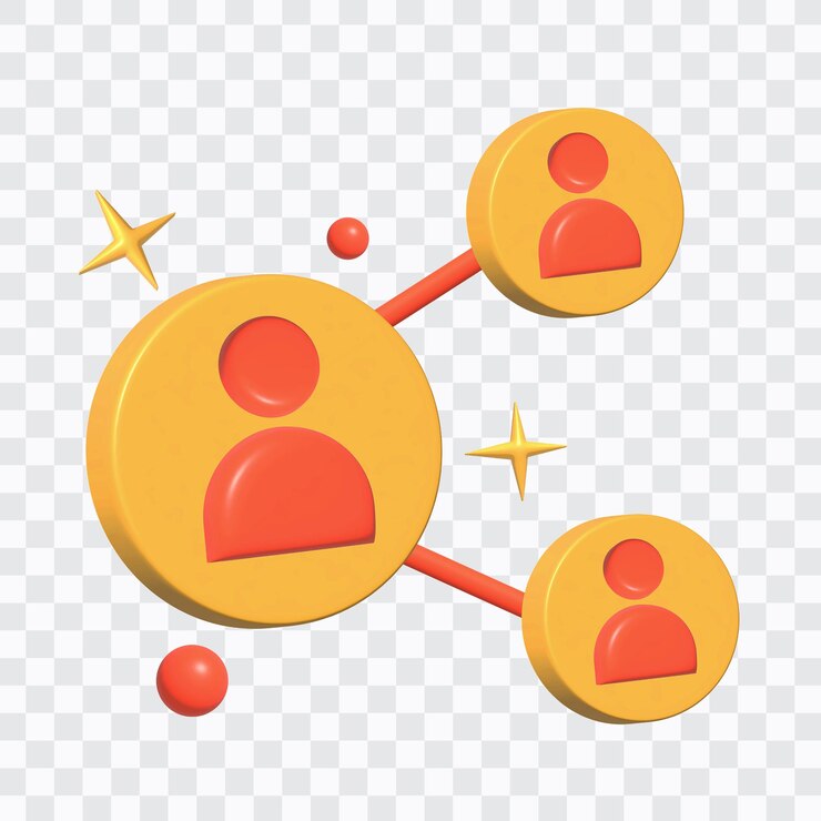 PSD icono 3d un icono naranja con una persona en el centro