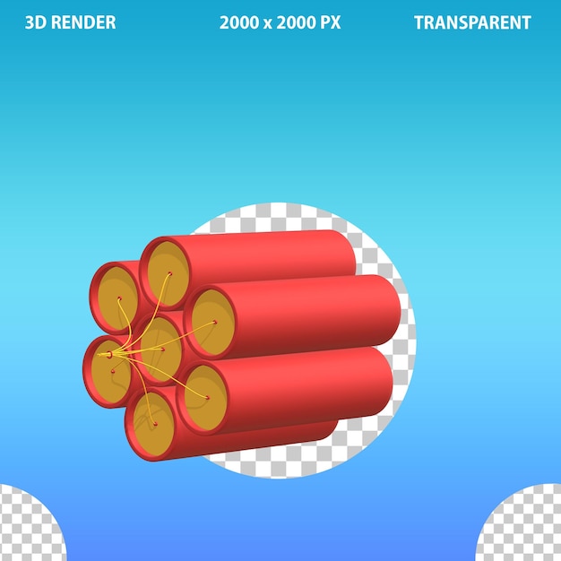 El icono 3D de la ilustración de la bomba