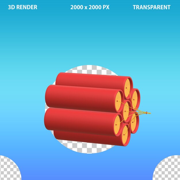 El icono 3D de la ilustración de la bomba