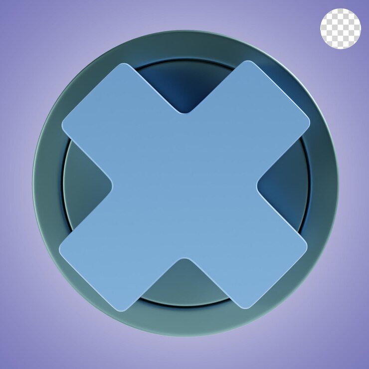 PSD icono 3d y ilustración cruzada