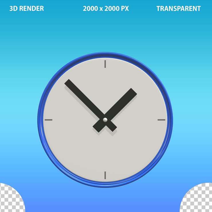 PSD icono 3d de la ilustración del reloj
