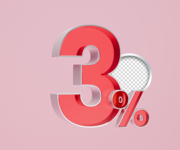 Icono 3D del impuesto sobre el valor añadido aislado del fondo rosa