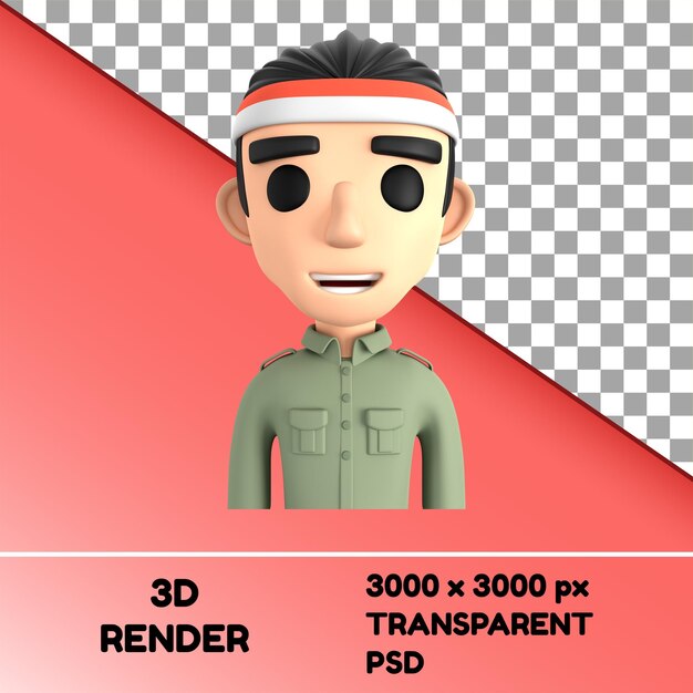 Icono 3D de la independencia de Indonesia