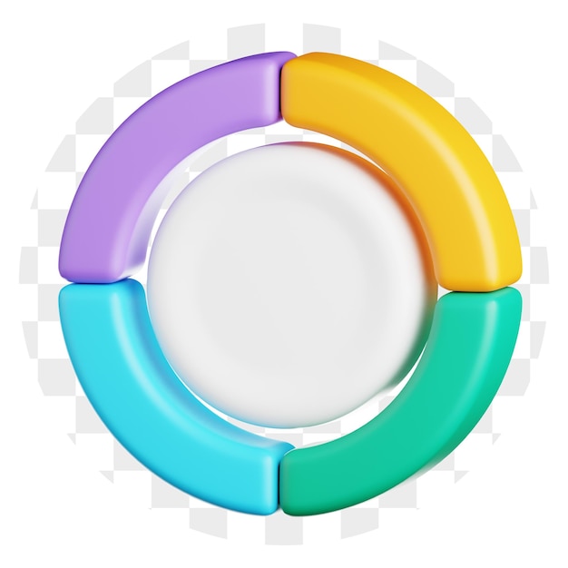 Icono 3D de infografía circular