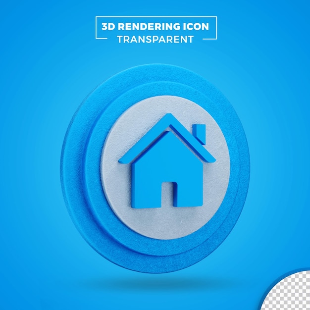Icono 3d de inicio Representación Diseño de icono 3d de ubicación de inicio transparente
