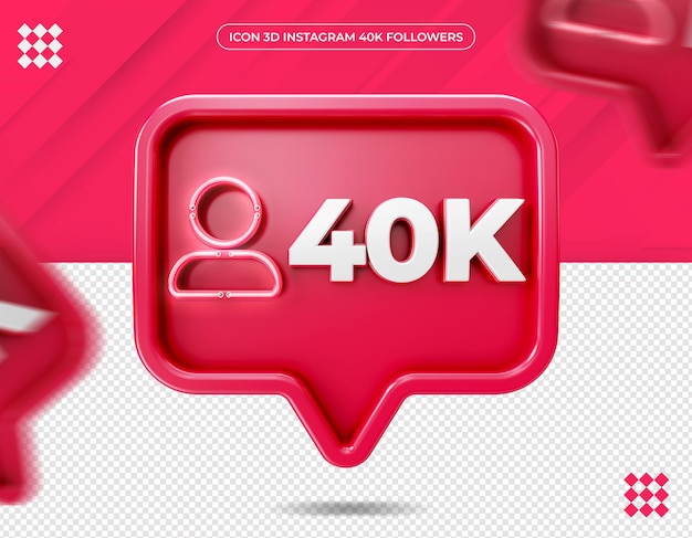 Icono 3d instagram 40k seguidores