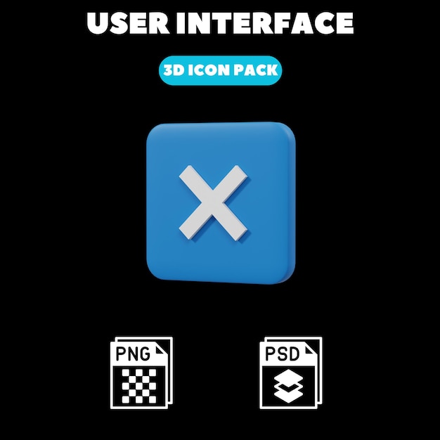 PSD icono 3d para la interfaz de usuario