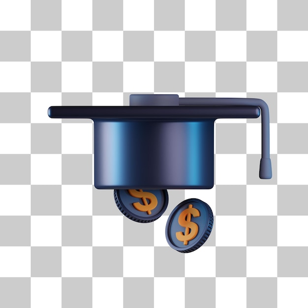 Icono 3D de inversión en educación