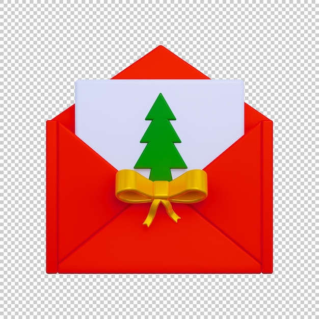 PSD icono 3d de invitación de navidad realista aislado