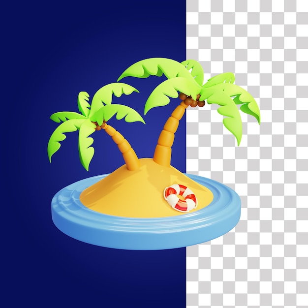 PSD icono 3d de la isla