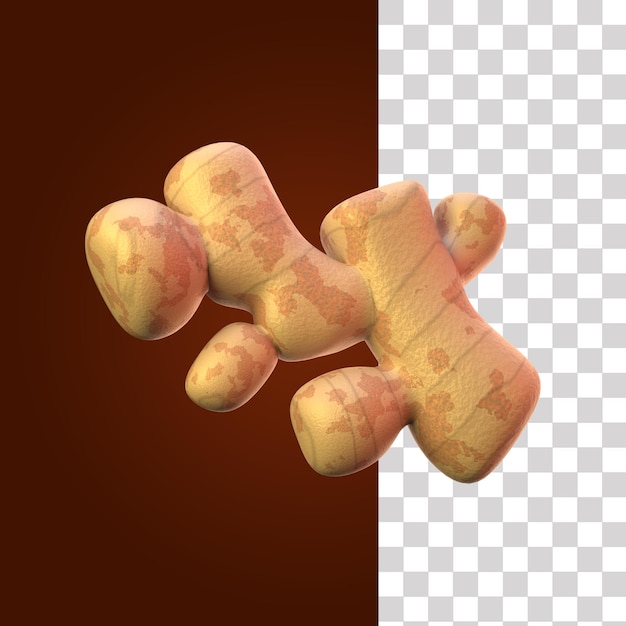 El icono 3D del jengibre