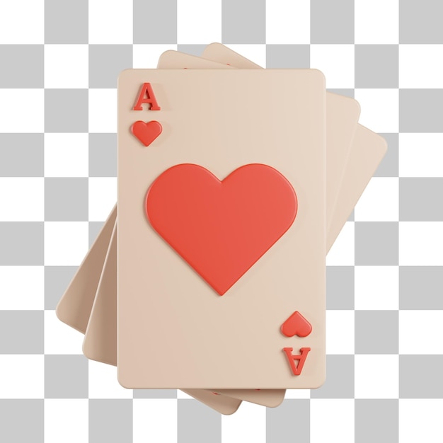 PSD icono 3d del juego de cartas