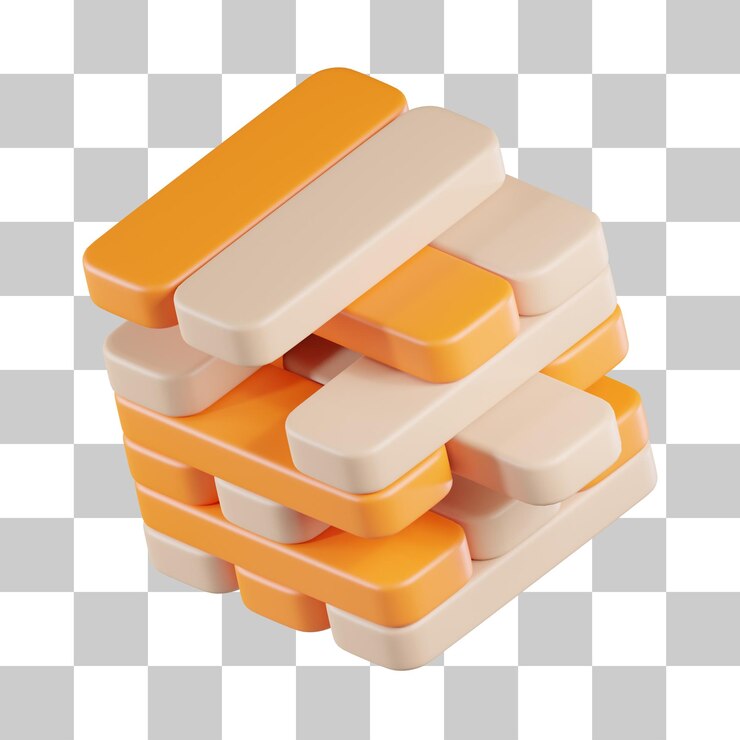 PSD icono 3d del juego jenga