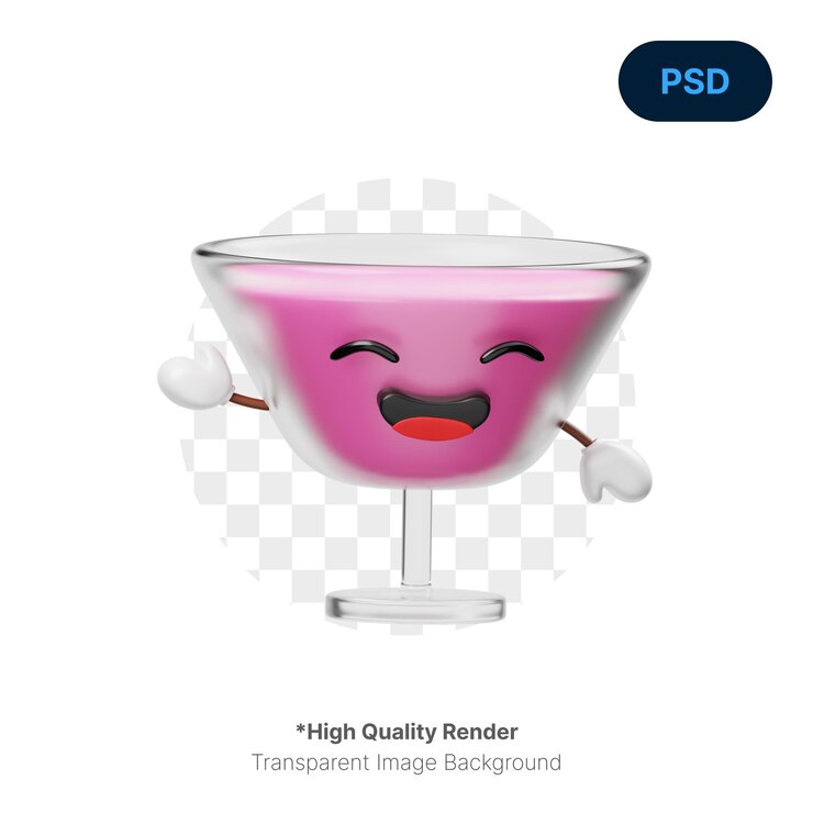 PSD icono 3d de jugo lindo psd premium
