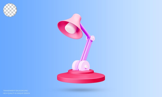 Icono 3d de la lámpara de mesa. ilustración renderizada.