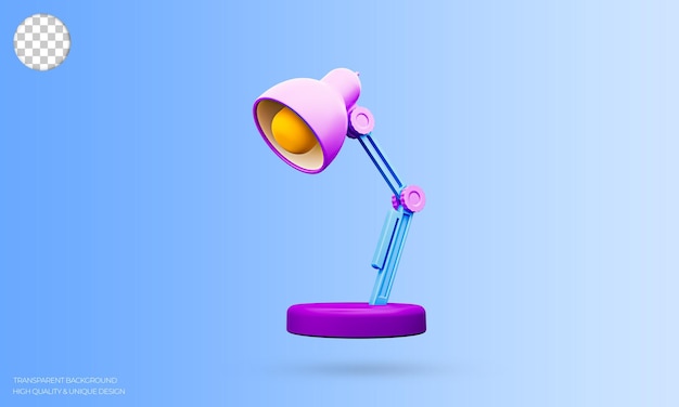 Icono 3d de la lámpara de mesa. ilustración renderizada.