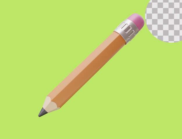 Icono 3D del lápiz gris Icono de dibujo herramienta de dibujo Concepto artístico herramienta para dibujar y sombrear
