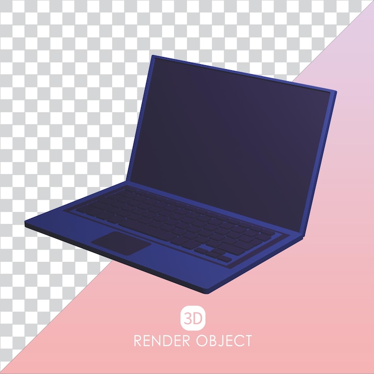 PSD icono 3d laptop pc portátil render ilustración