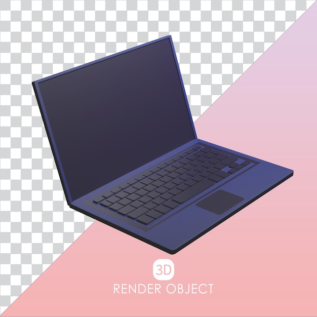 Icono 3d laptop pc portátil render ilustración