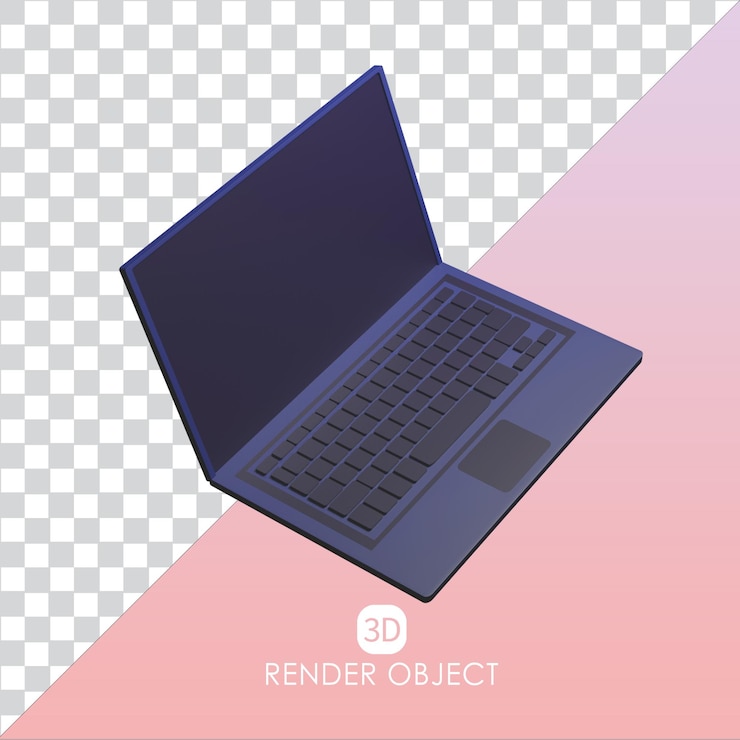 PSD icono 3d laptop pc portátil render ilustración