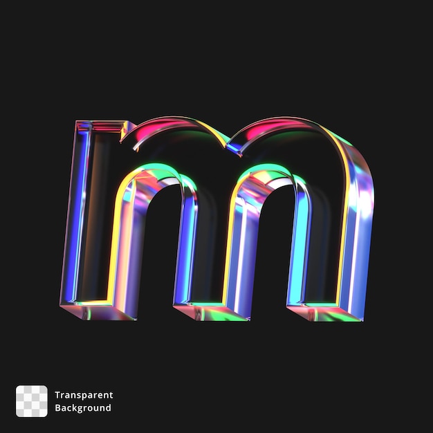 Icono 3D de una letra de cristal m