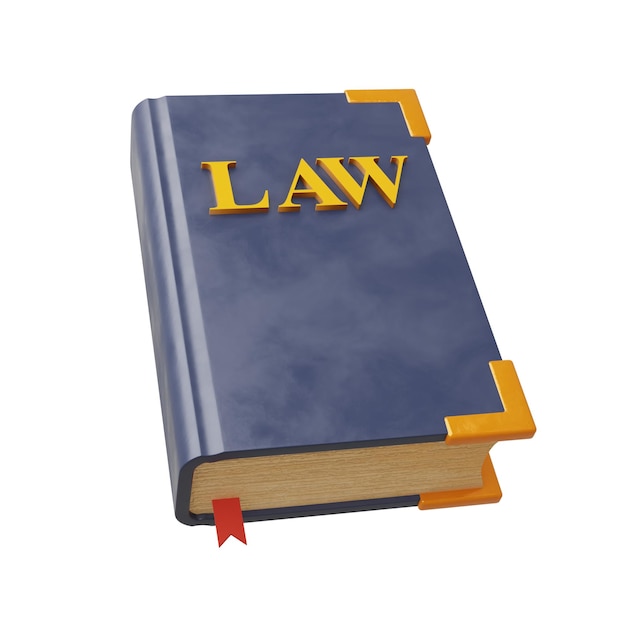 PSD icono 3d libro de la ley aislado en blanco
