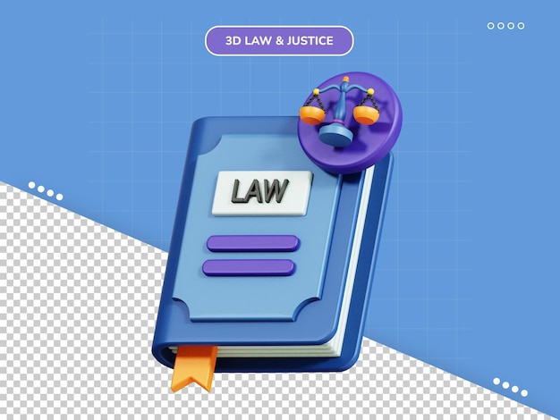 PSD icono 3d del libro de leyes