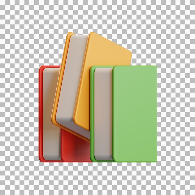 PSD icono 3d libros aislados