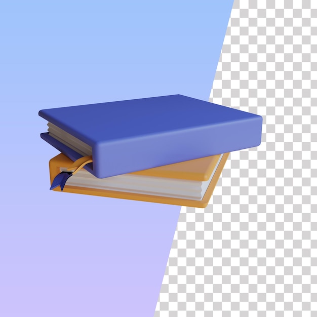 Icono 3D de libros transparentes PSD