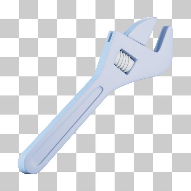 Icono 3D de llave ajustable