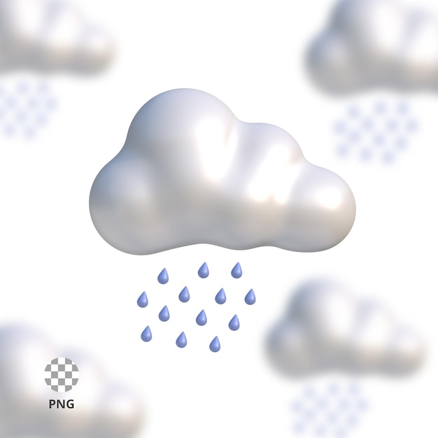 PSD icono 3d de lluvia intensa