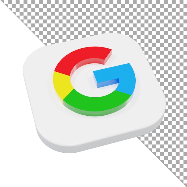 PSD icono 3d logo google minimalista isométrico