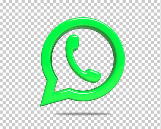 Icono 3d del logotipo de las aplicaciones de Whatsapp