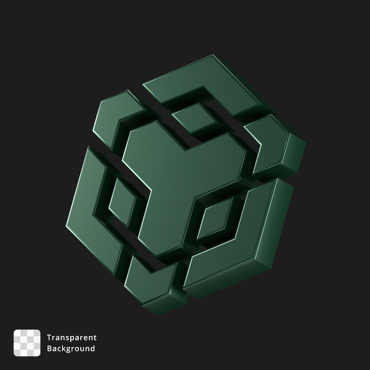 PSD icono 3d de un logotipo bnb verde