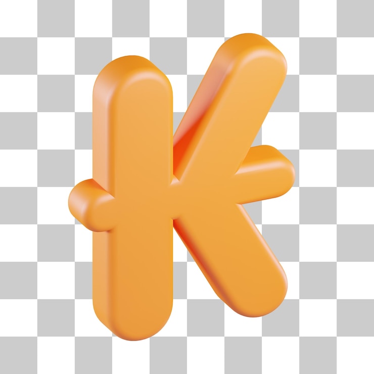 PSD icono 3d del logotipo de la moneda kip