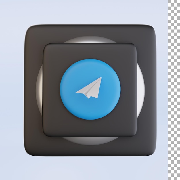 Icono 3d del logotipo del telegrama