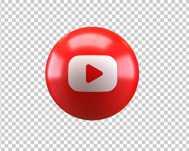 PSD icono 3d del logotipo de youtube