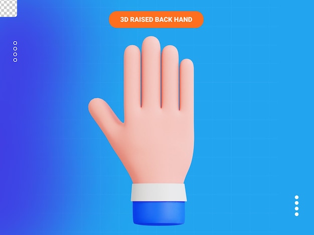 Icono 3D de mano levantada