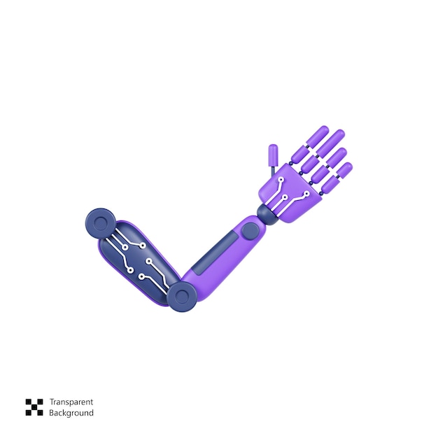 PSD icono 3d de mano robótica