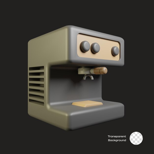 El icono 3d de la máquina de café espresso coffeetool