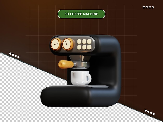 PSD icono 3d de la máquina de café