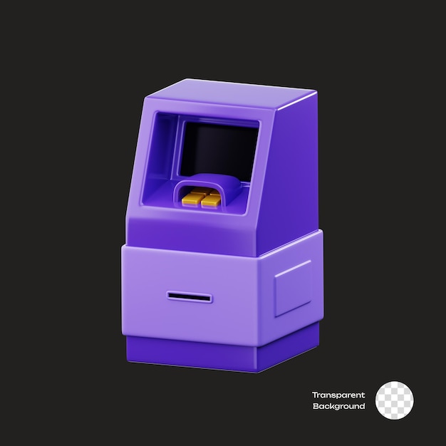 PSD el icono 3d de la máquina de cajeros automáticos