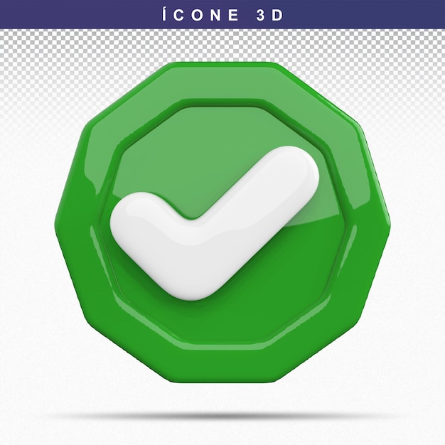 PSD icono, 3d, marca de verificación