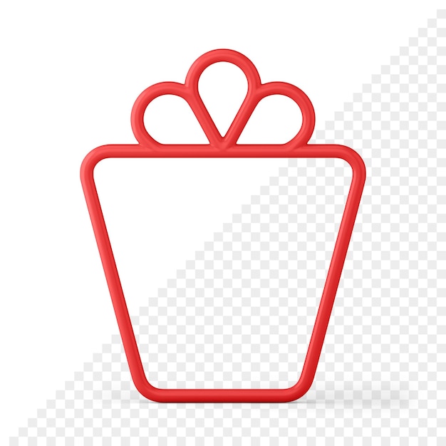 Icono 3D de marco de forma de regalo